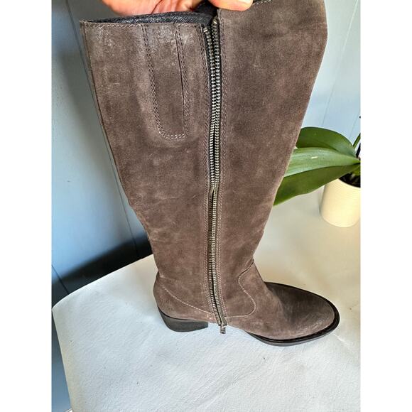 BORN Basil Grey Asphalto Distress Double Buckle Riding Western Look Boots Sz 6M - Picture 13 of 14